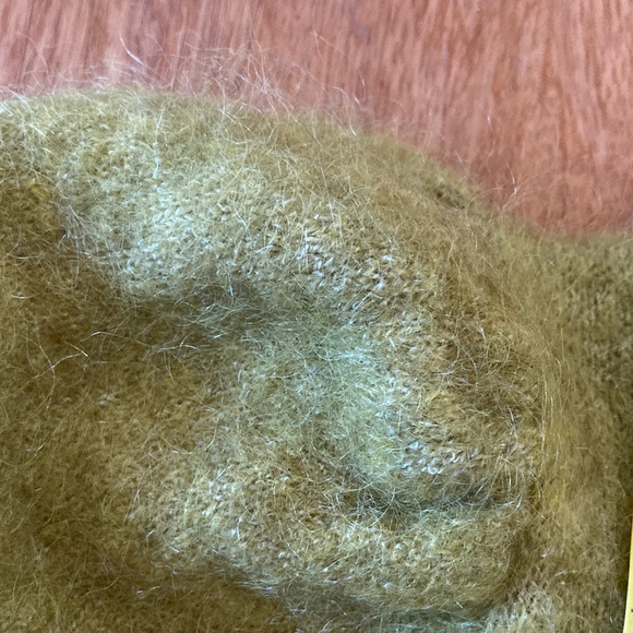 Sezane Green Stripe Mohair Blend Sweater size Small - Picture 8 of 9